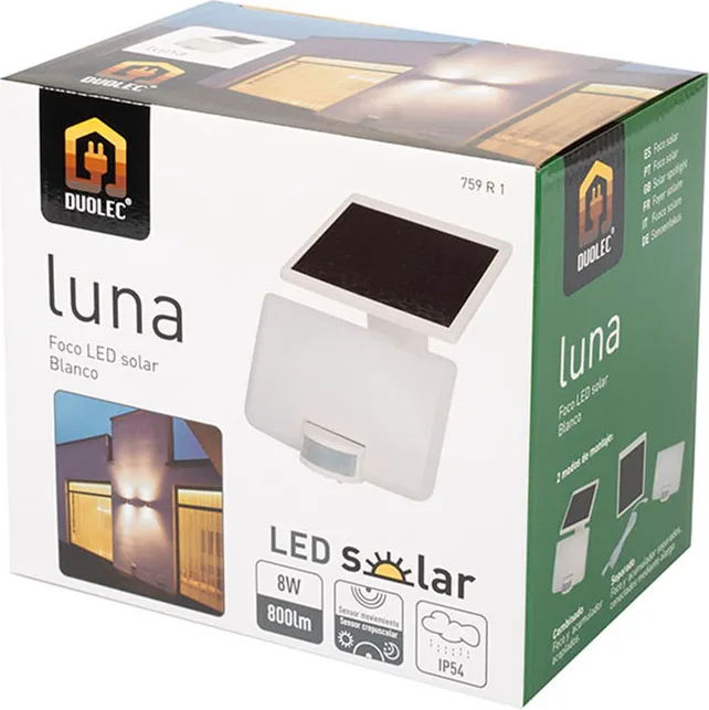 Foco Solar Luna 8W 800 Lumens Blanco — foto 3