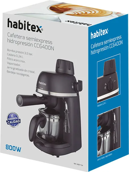 Cafetera Semi-Expresso Hidropresión Habitex CC6400 3,5 bar — foto 4