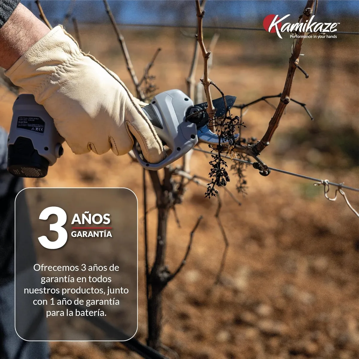 Tijera de poda eléctrica Kamikaze KV362 35 mm + 3 baterías 2,5 Ah y cargador — foto 8