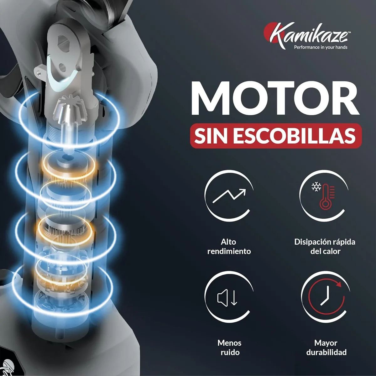 Tijera de poda eléctrica Kamikaze KV362 35 mm + 3 baterías 2,5 Ah y cargador — foto 4