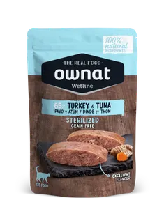 Sobre Wetline Ownat Gatos Sterilized Pavo y Atun
