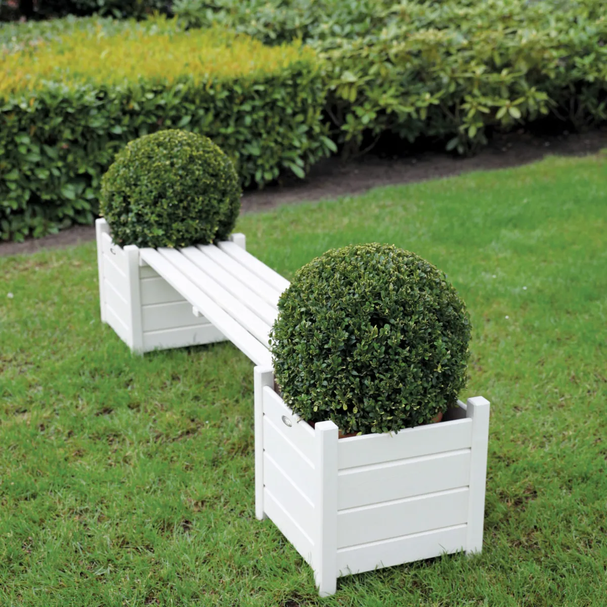 Banco con Jardineras Color Blanco — foto 2