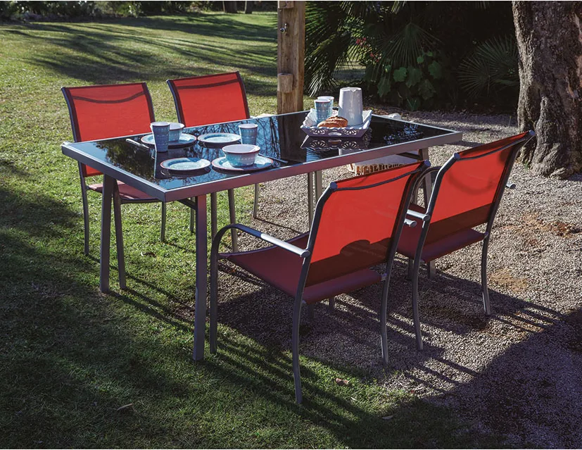 Conjunto jardin brasil mesa + 4 sillas gris — foto 2
