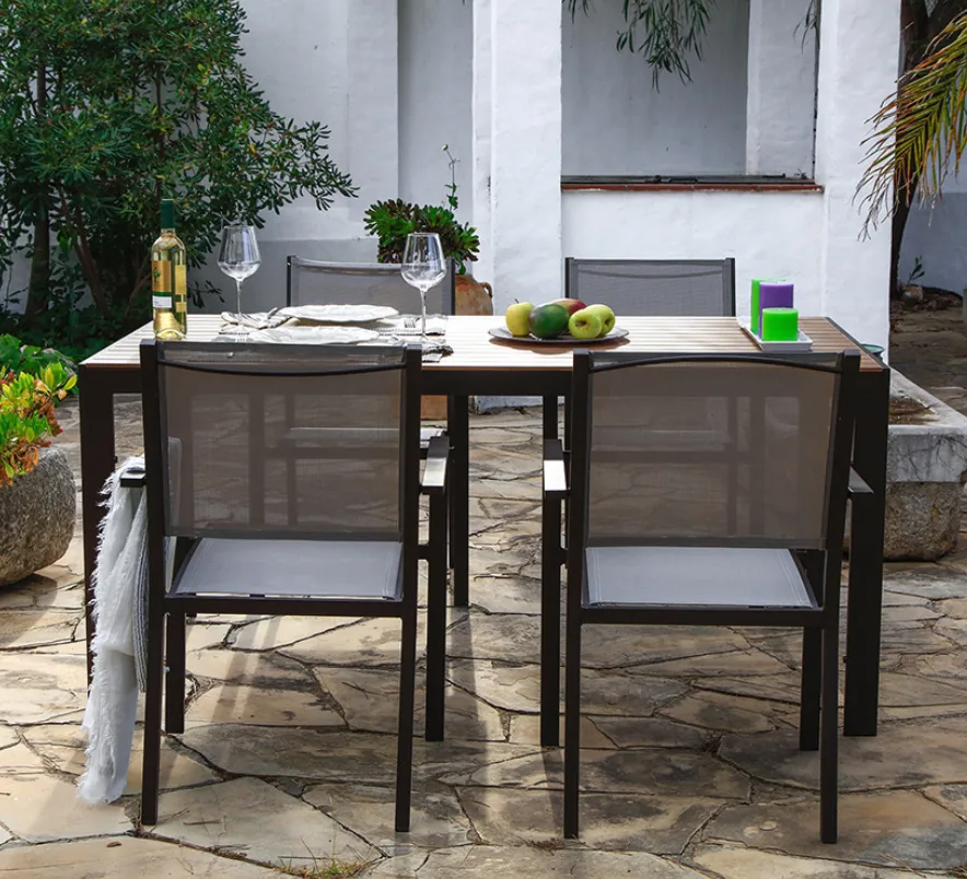 Mesa Aluminio Jardin con 4 Sillas Modelo Orlando — foto 3