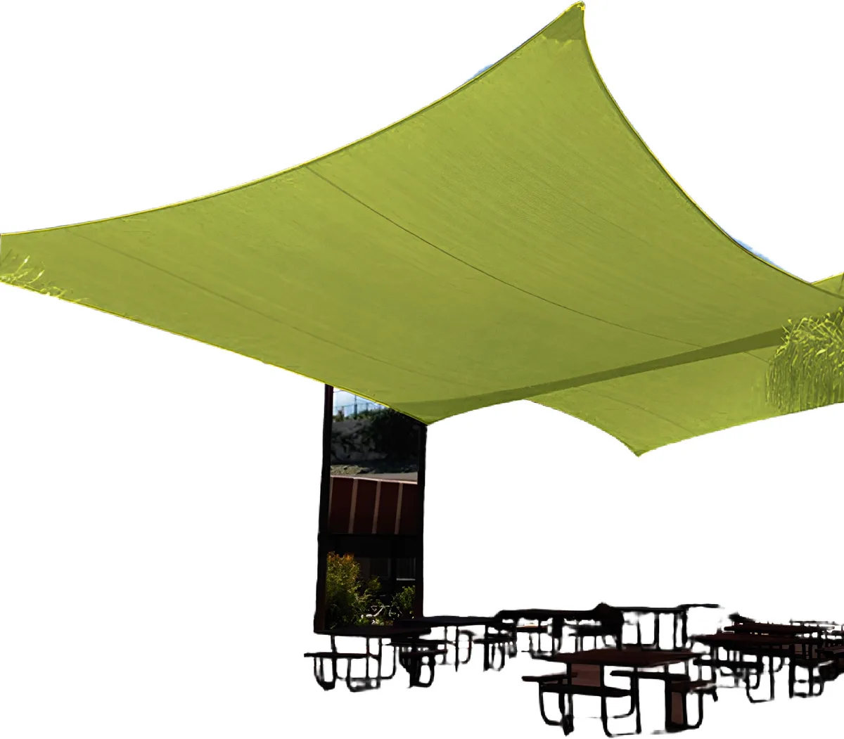 Toldo Vela Impermeable 3,6x3,6m Verde