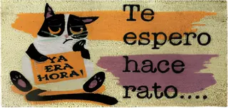Felpudo Coco 40x70 Te Espero Hace Rato - Gato