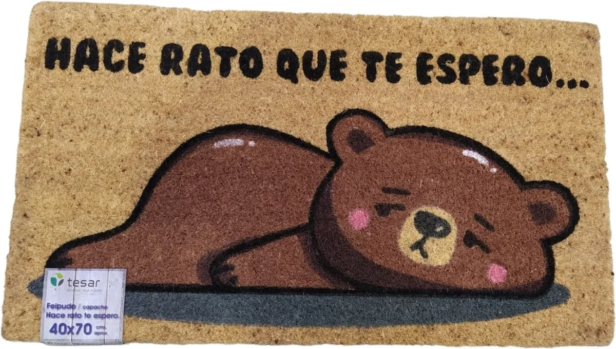 Felpudo Coco 40x70 Hace Rato Te Espero - Oso