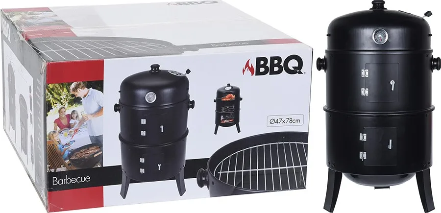 Barbacoa BBQ Barril para Ahumar Negra