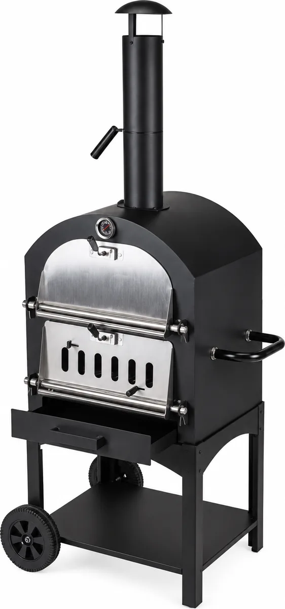 Barbacoa de carbón con horno para pizza Koopman 68 x 48 x 156 cm con ruedas — foto 2