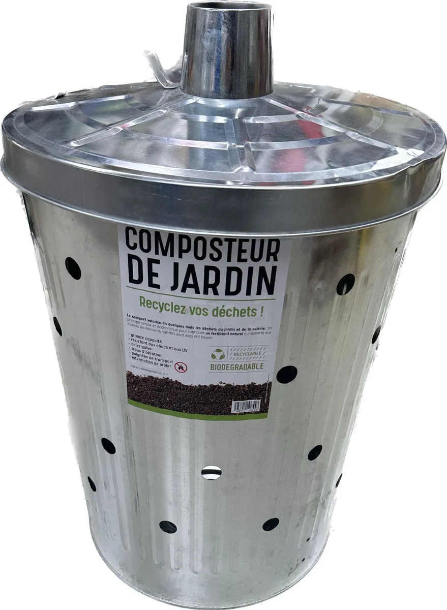 Cubo Incinerador Galvanizado Jardín 100 litros