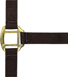 Cabestro de Nylon Marrón Forrado de Cuero para Pura Sangre