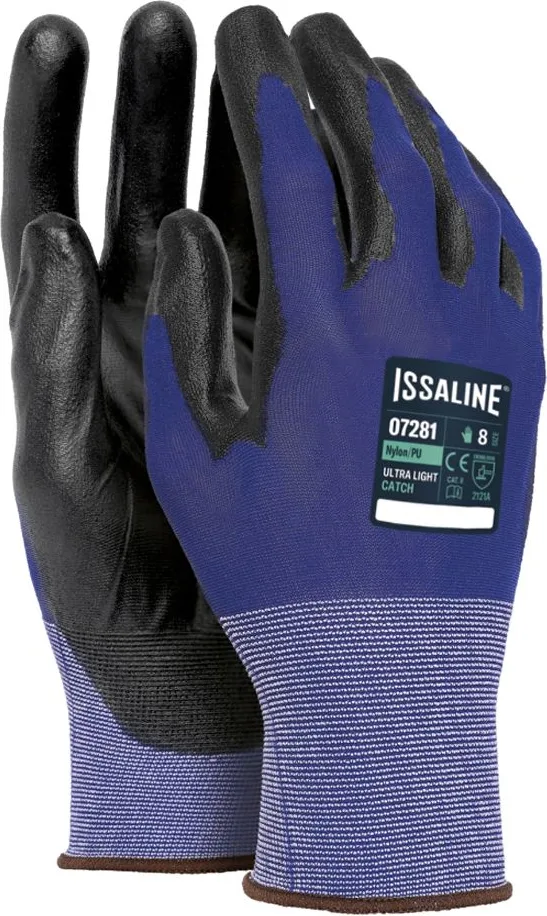 Guante Seguridad Ultraligero Poliuretano Azul Talla 7 — foto 2