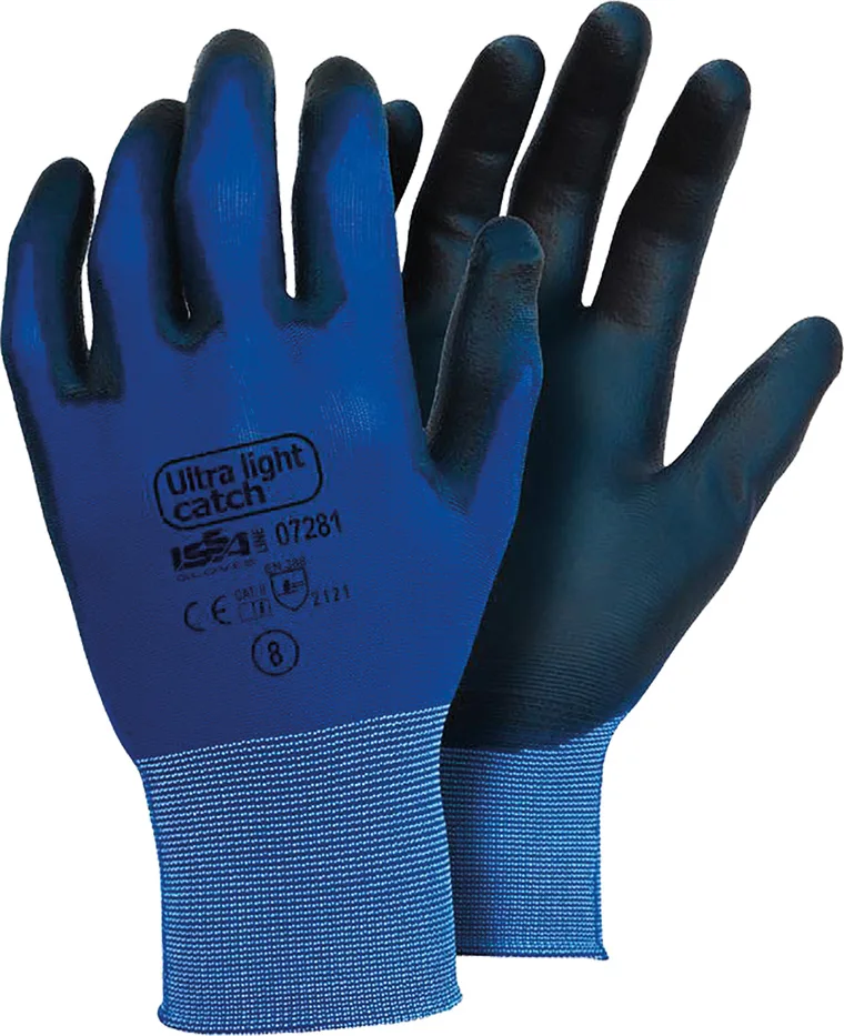 Guante Seguridad Ultraligero Poliuretano Azul Talla 7