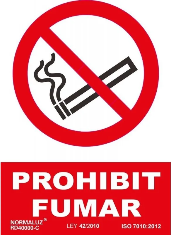 Señal  Prohibit Fumar PVC 0,7mm 210x300mm