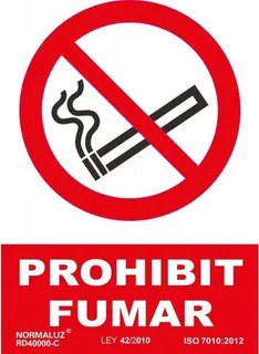 Señal  Prohibit Fumar PVC 0,7mm 210x300mm
