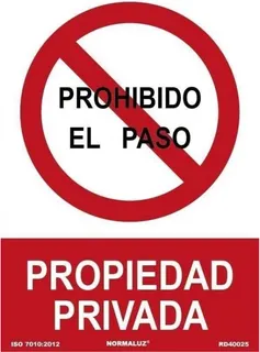 Señal  Prohibido Paso Propiedad Privada 0,7mm 210x300mm