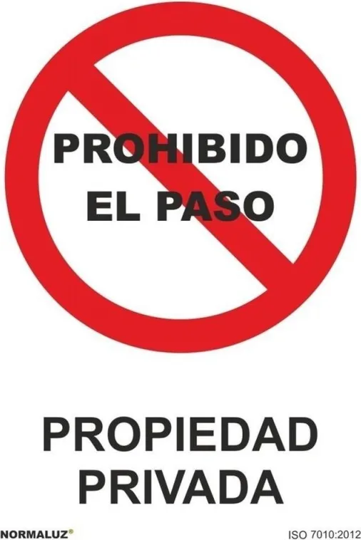 Señal  Prohibido Paso Propiedad Privada PVC 0,7mm 300x400mm