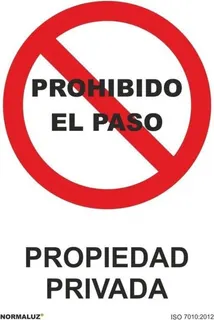 Señal  Prohibido Paso Propiedad Privada PVC 0,7mm 300x400mm