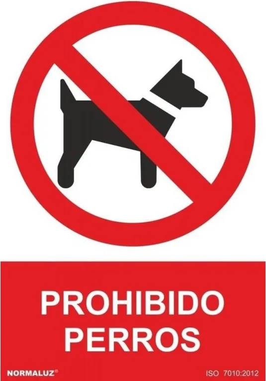 Señal  Prohibido Perros PVC 0,7mm 300x400mm