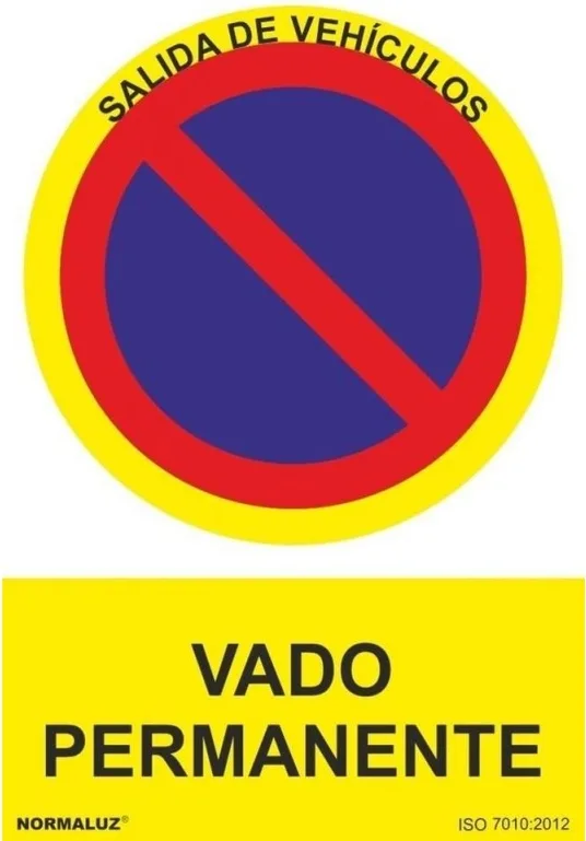 Señal  Prohibido Vado Permanente PVC 0,7mm 300x400mm — foto principal