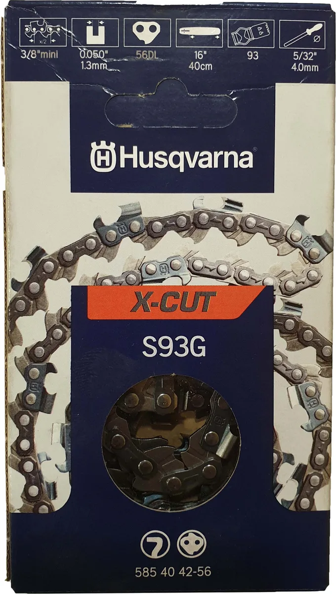 Cadena Motosierra Husqvarna S93g 40 Eslabones 1.3mm Paso 3/8