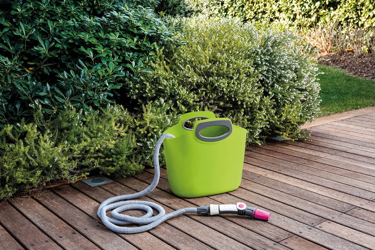 Kit Manguera Extensible Aquapop 30 mt Fucsia — foto 4