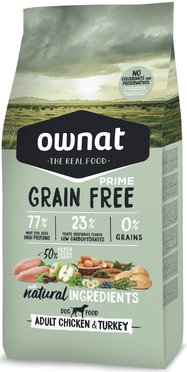 Pienso Perros Ownat Prime Grain Free Adult Pollo y Pavo 12 kg — foto principal