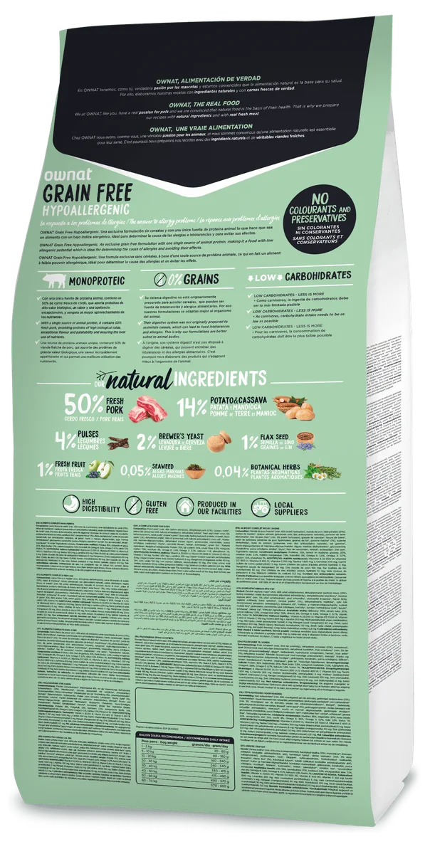 Pienso Perros Ownat Grain Free Hypoallergenic Cerdo 12 kg — foto 2