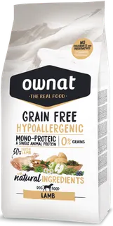Pienso Perros Ownat Grain Free Hypoallergenic Cordero 12 kg
