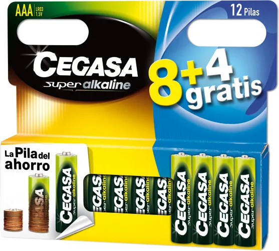 Pila Cegasa Redonda AAA LR03 Super Alcalina 8+4