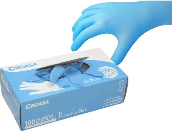 Guantes Cegasa Nitrilo Azul T6-6,5 100 uds