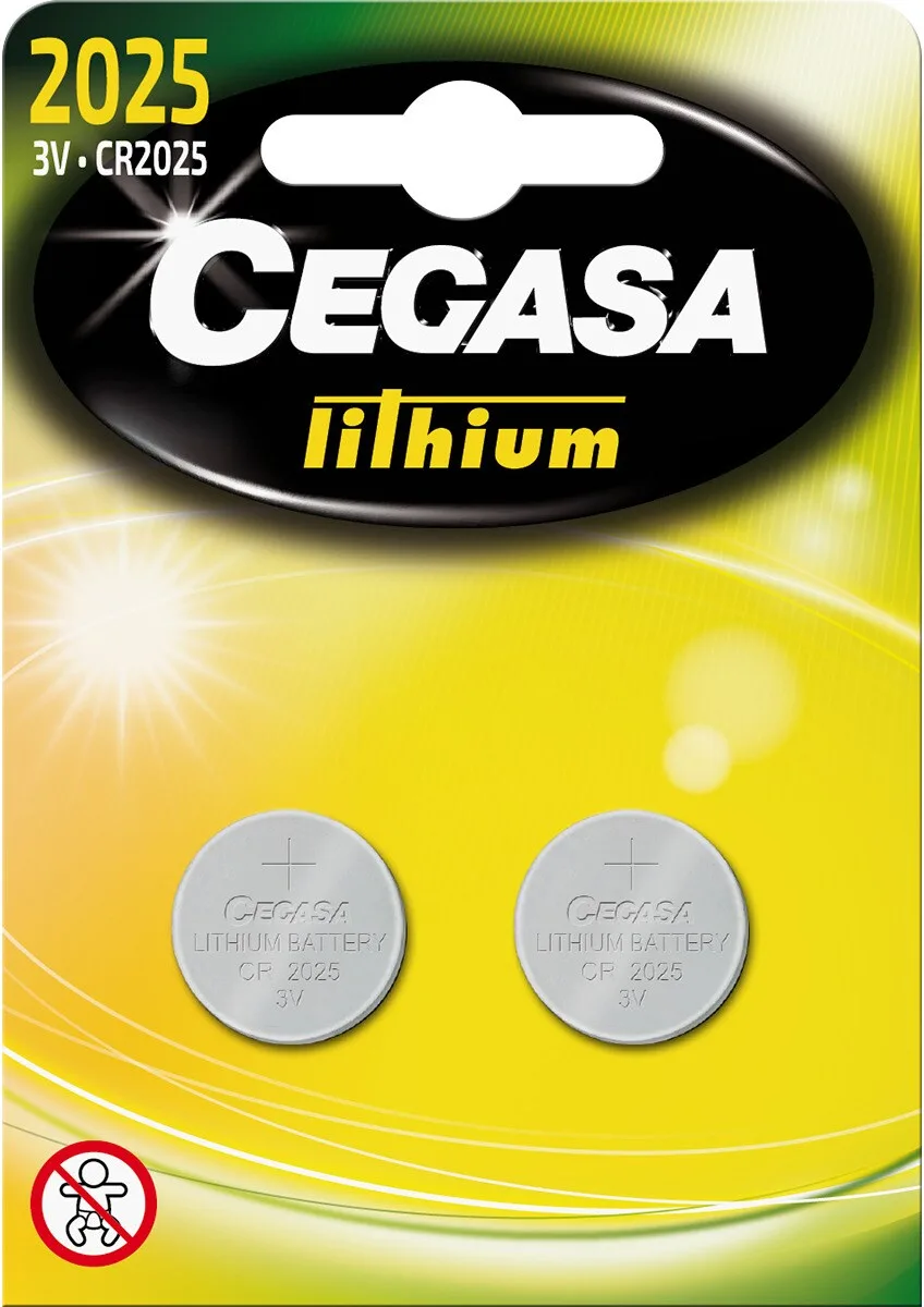 Pila Cegasa Litio CR2025 3V Blister 2 Uds