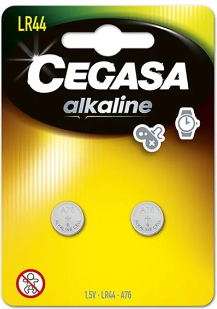 Pila Cegasa Alcalina LR44 1,5V Blister 2 Uds