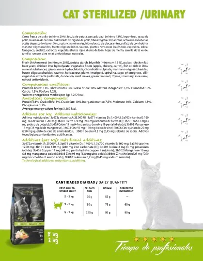 Pienso Gatos Tiempo de Profesionales Grain Free Urinary Sterilized 8 Kg — foto 2