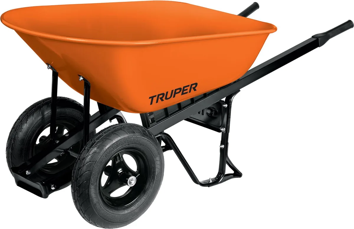 Carretilla Metalica Truper 120 L 580 Kg Doble Rueda Neumática