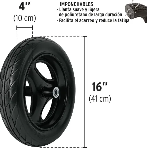 Carretilla 100 Metal  Llanta impinchable — foto 6