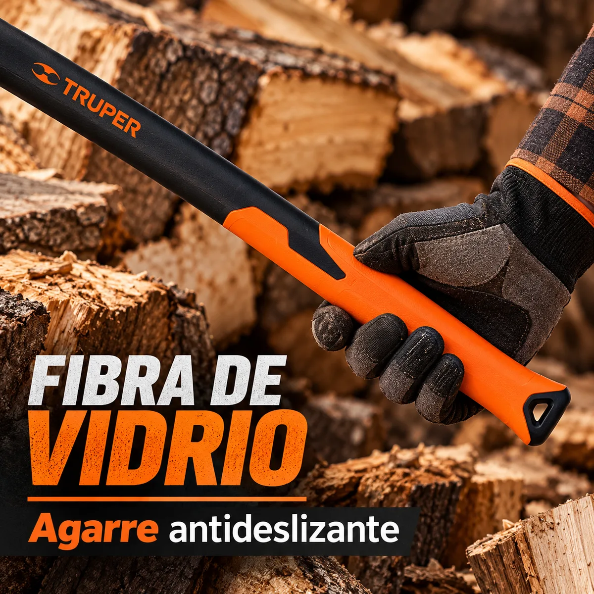 Maza cuña para leña Truper TJR-8FX · mango de fibra 36 pulgadas · cabeza 3,6 kg — foto 6