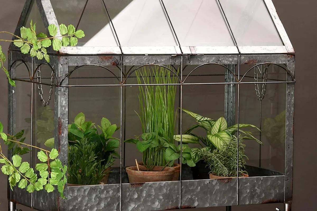 Casa Invernadero Cristal Verde con Soporte L — foto 3