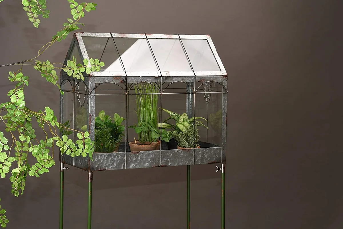 Casa Invernadero Cristal Verde con Soporte L — foto 4