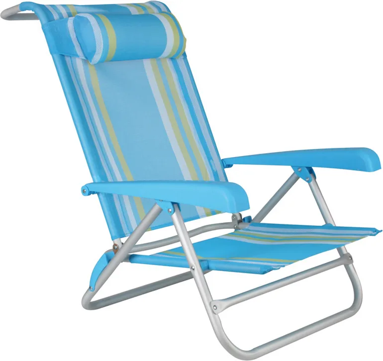 Silla Playa Aluminio Textilene con Reposacabezas