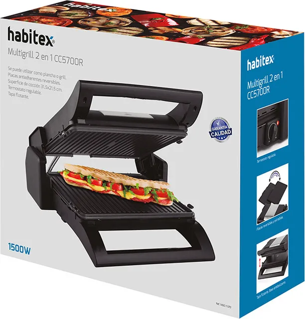 Multigrill 2 en 1 Habitex CC5700R 1500 W — foto 3