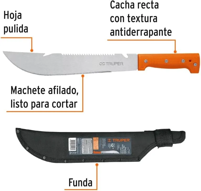 Machete Rambo con Funda Hoja de 31cm Multiuso Truper T460 — foto 2