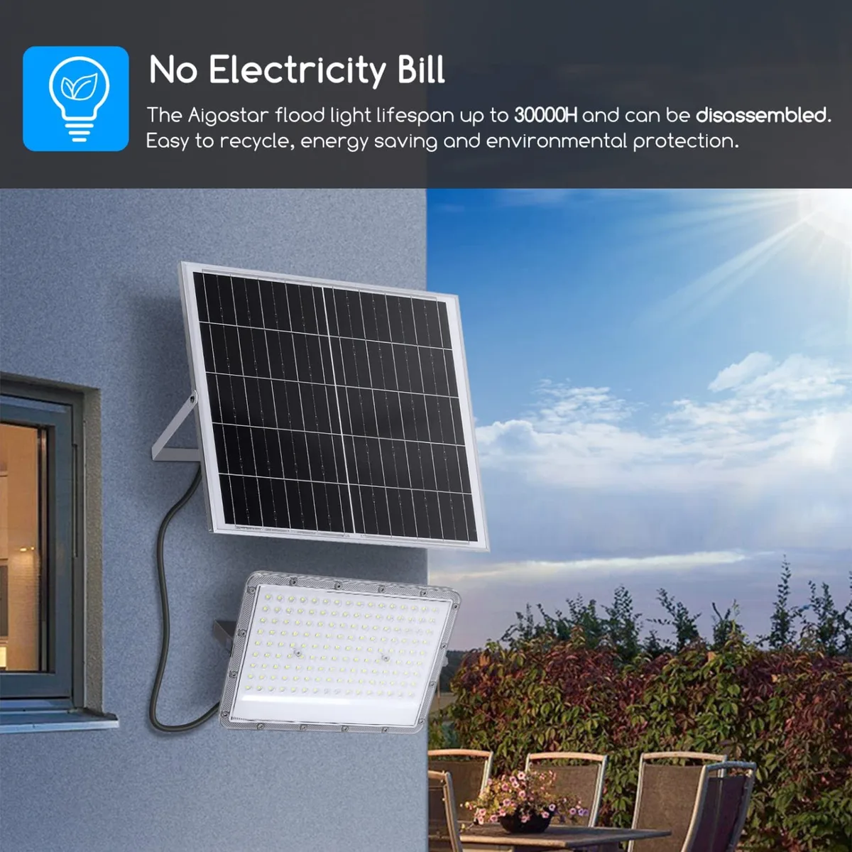 Foco Led con Panel Solar 200w 6500k — foto 7