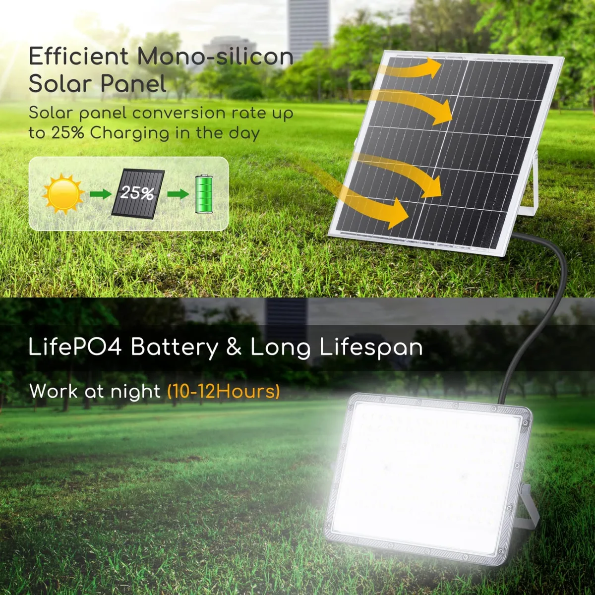 Foco Led con Panel Solar 200w 6500k — foto 2
