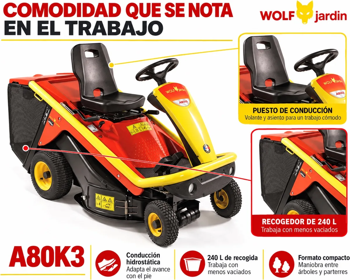 Tractor Cortacesped Outils Wolf  A80K3 — foto 6