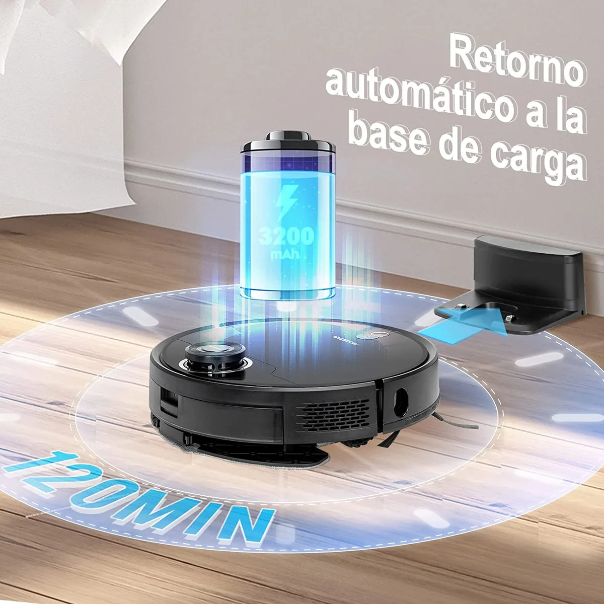 Robot Aspirador y Friegasuelos Laser Aigostar — foto 6