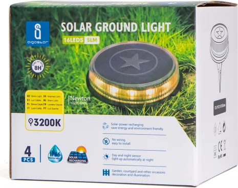 Pack 4 luz solar led suelo jardin Aigostar 3200K Luz — foto 2