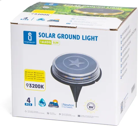 Pack 4 luz solar led suelo jardin Aigostar 3200K Luz — foto 3