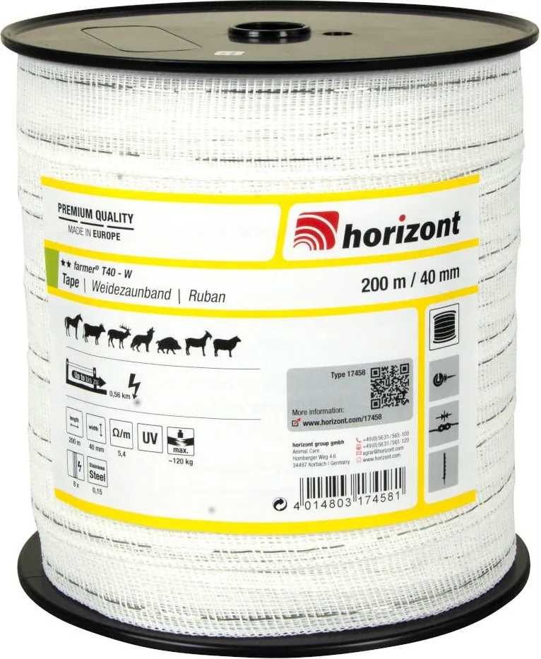 Cinta Conductora Pastor Electrico Horizont Farmer 40 mm