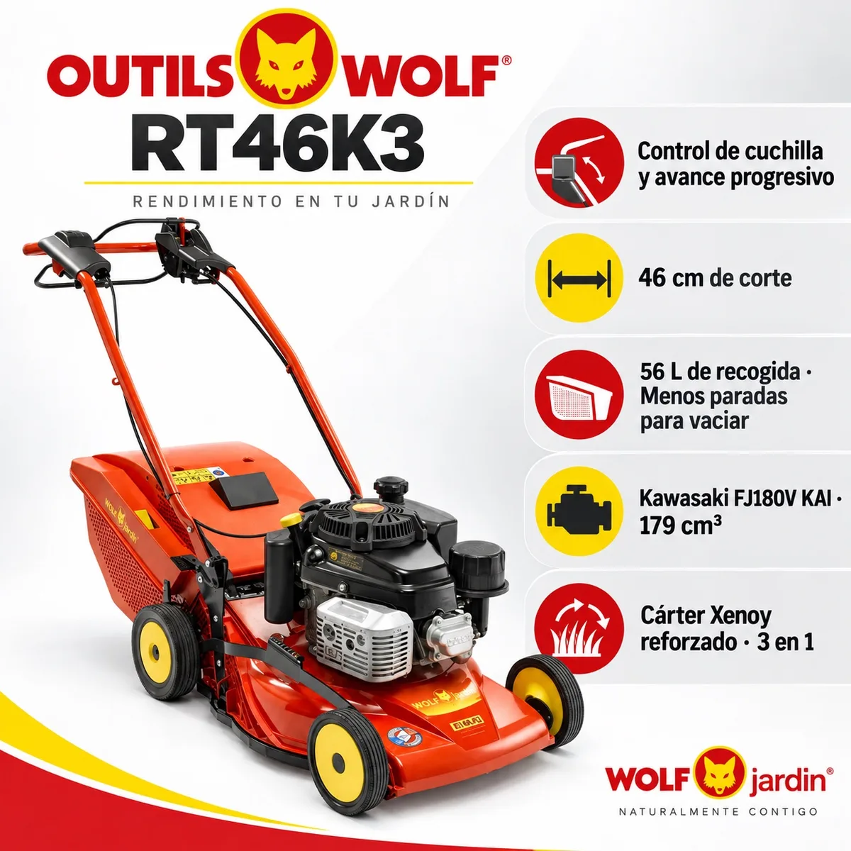 Cortacesped Outils Wolf RT46K3 — foto 2